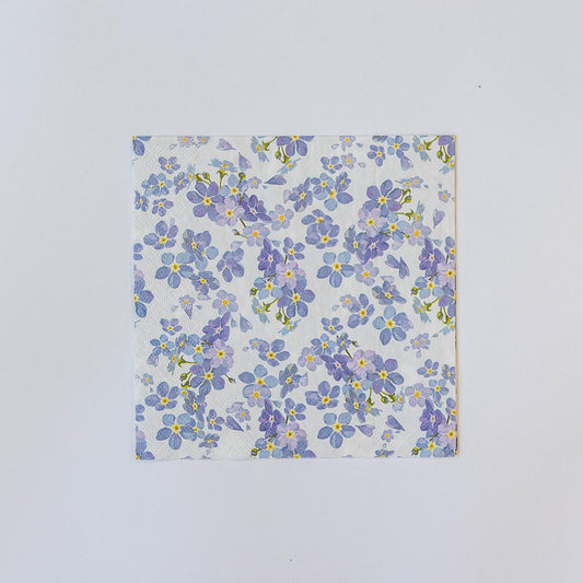 Purple Floral Napkins - Pack of 20