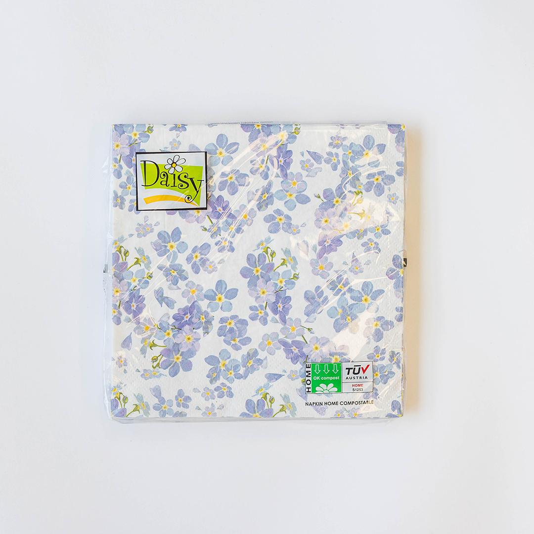 Purple Floral Napkins - Pack of 20