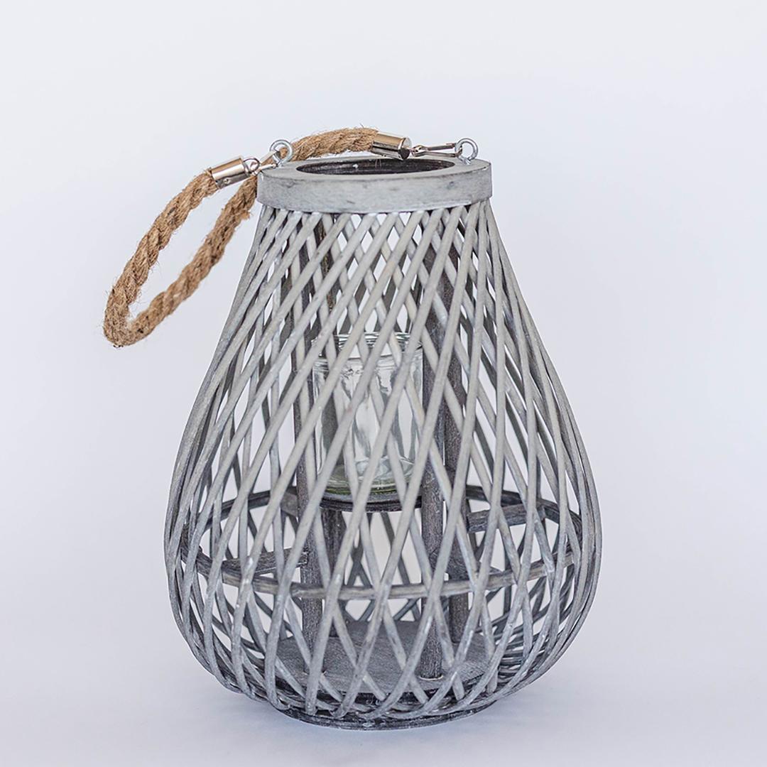 Grey Woven Lantern - Large