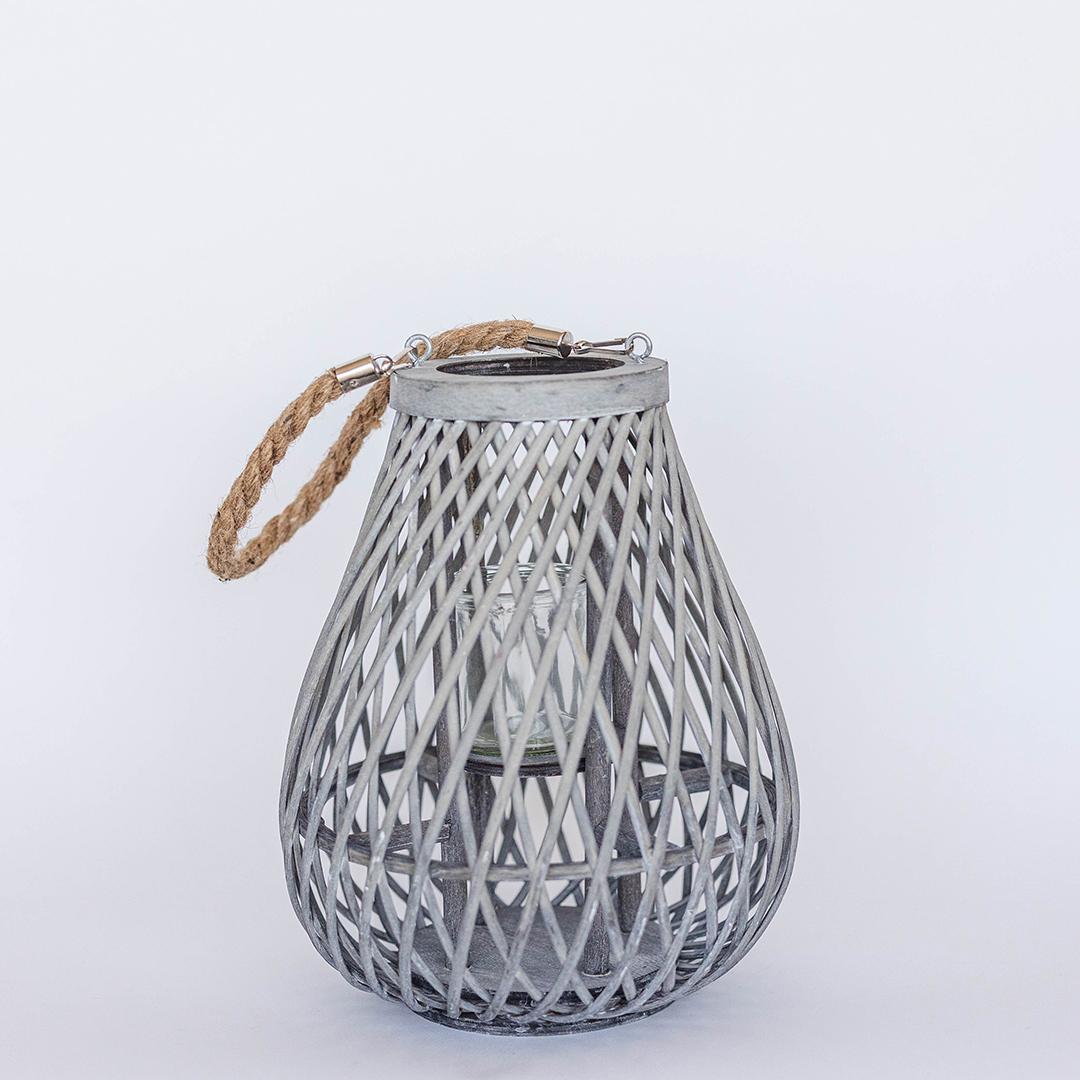 Grey Woven Lantern - Small