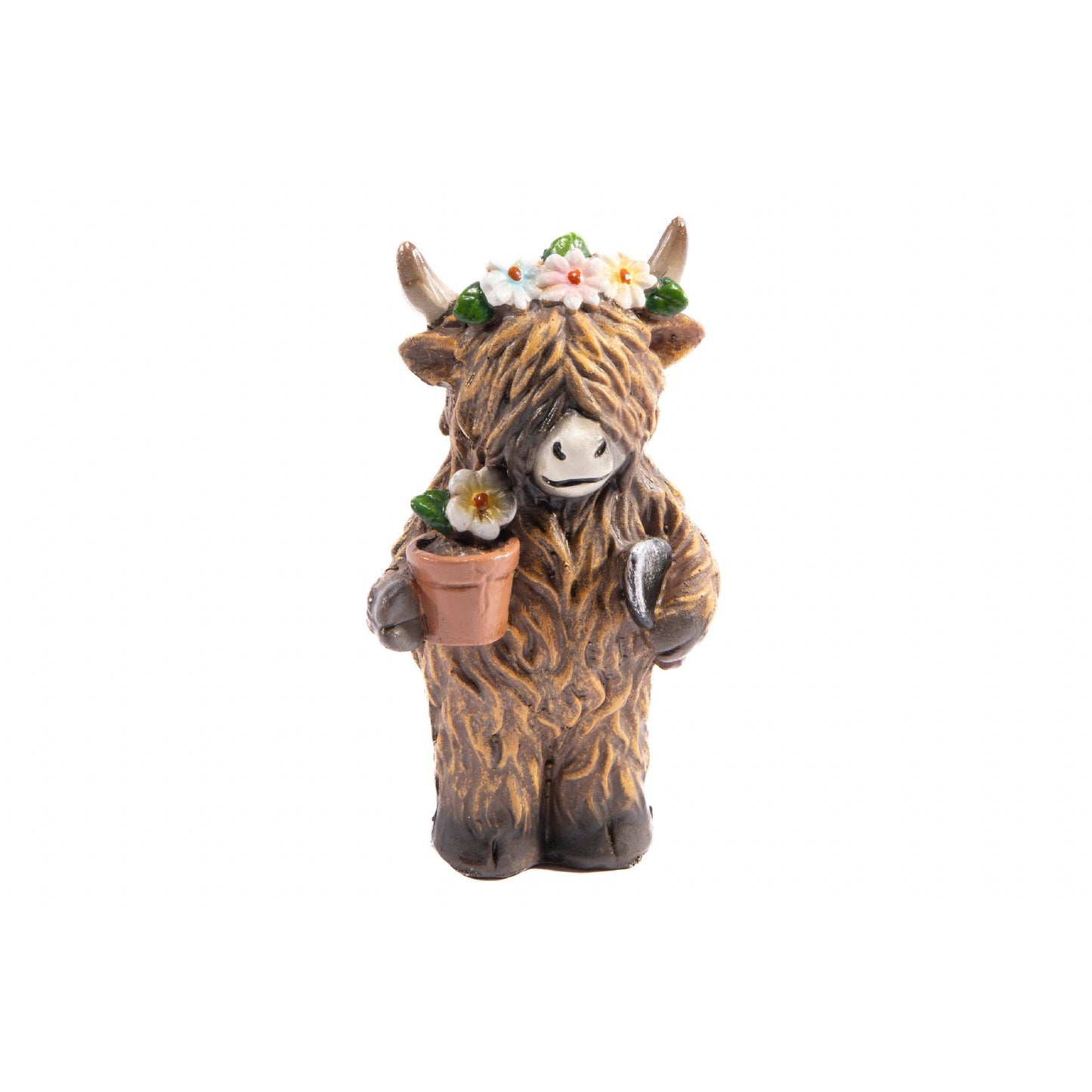 Highland Cow with Flower Pot