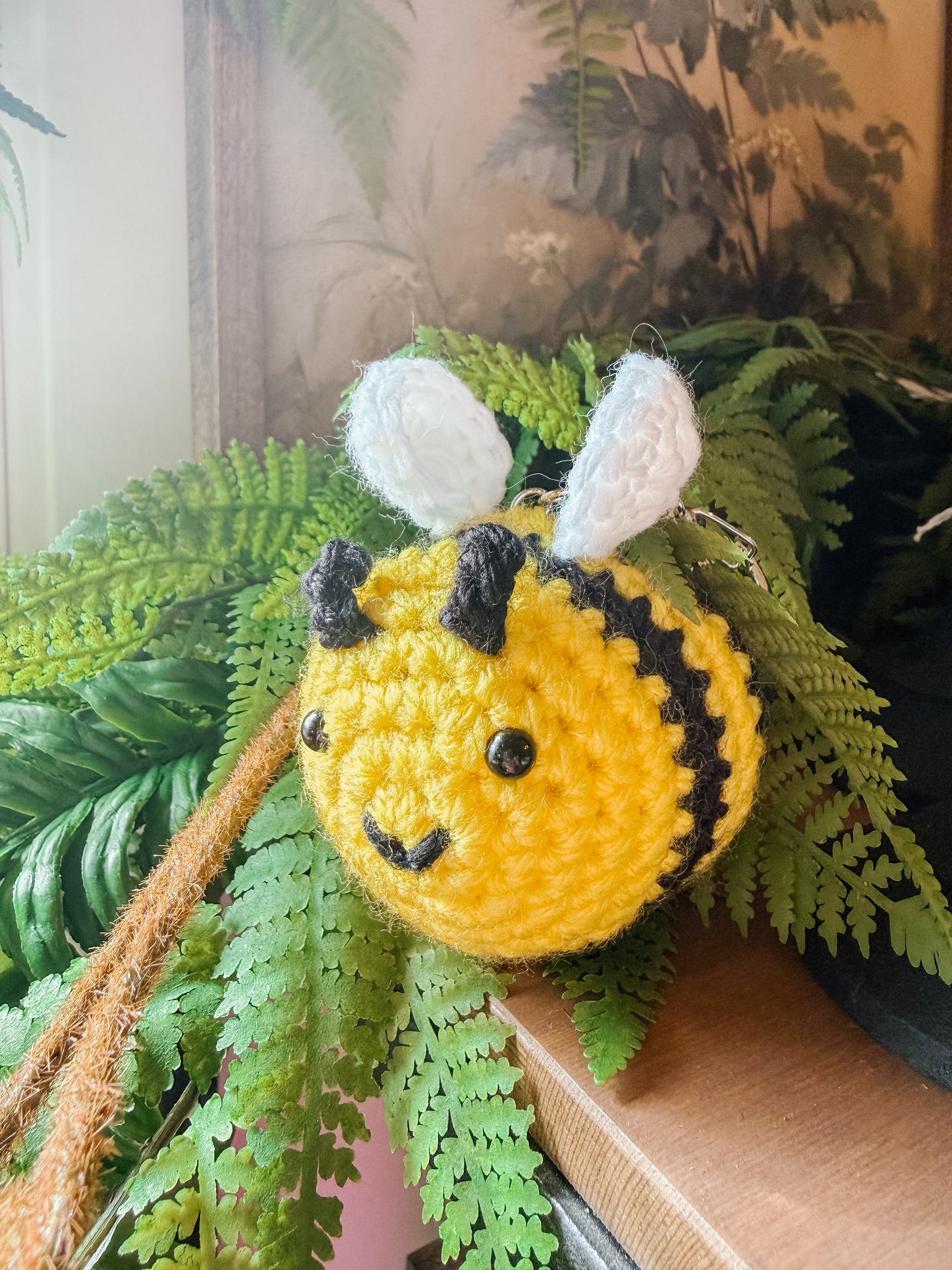 Crocheted Bee Keychain