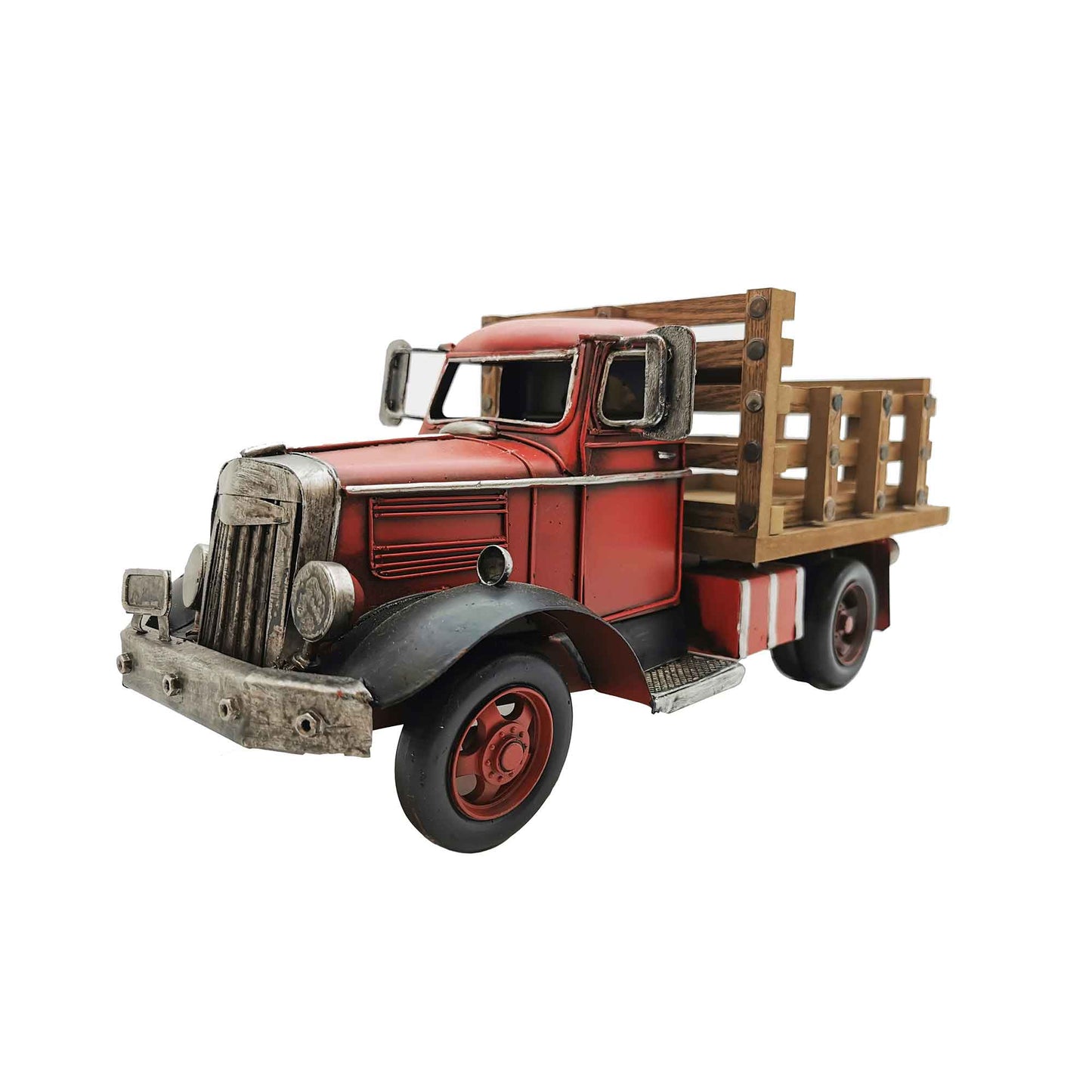 Red Metal Decorative Farm Truck