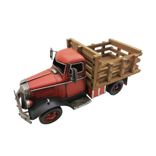 Red Metal Decorative Farm Truck
