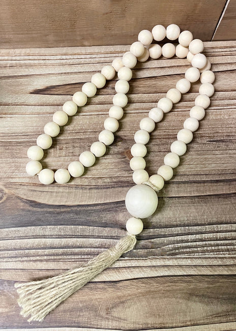 Natural Wood Beads with tassel