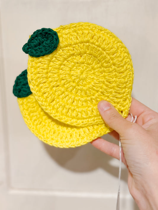Crocheted Lemon Coasters Set
