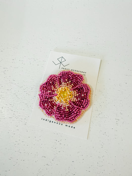 Proud Wednesday Beaded Wild Rose Pin