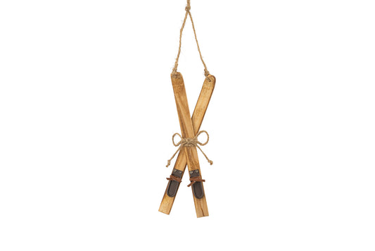 Wooden Ski Ornament 7”