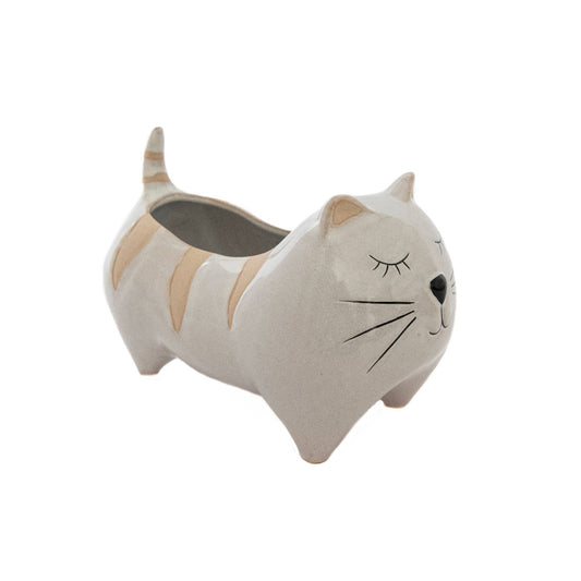 Ceramic Planter - Cat with Stripes