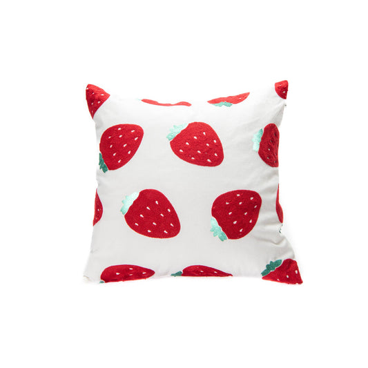 Strawberries: Cotton Pillow