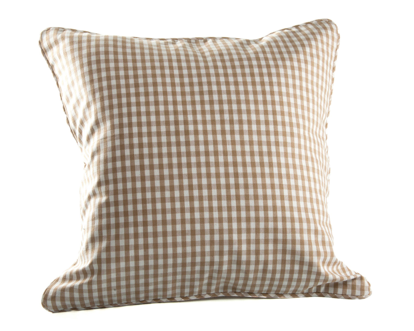 Beige Gingham Pillow with Insert
