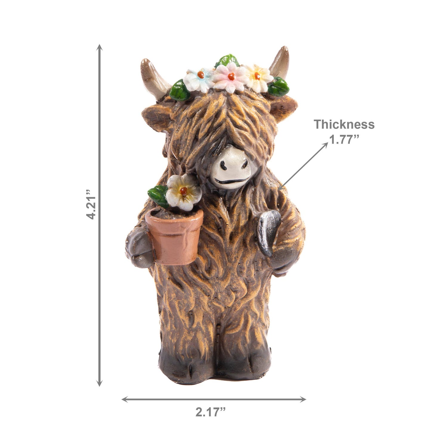 Highland Cow with Flower Pot