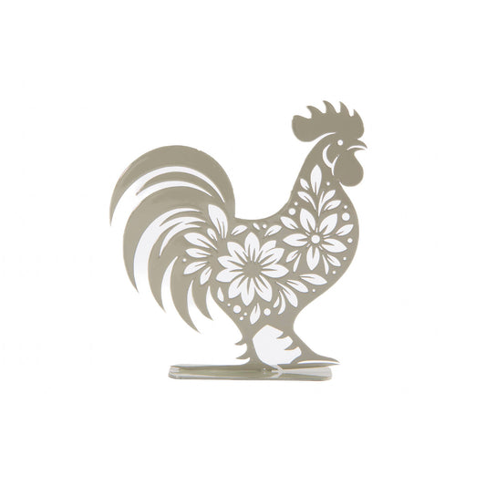 Metal Floral Rooster