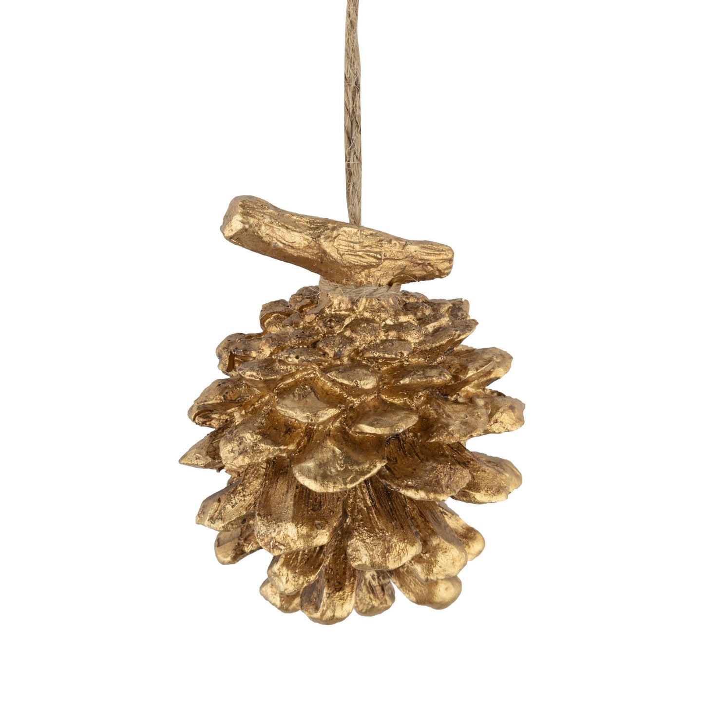 Gold Pine Cone Ornament - 2.75”