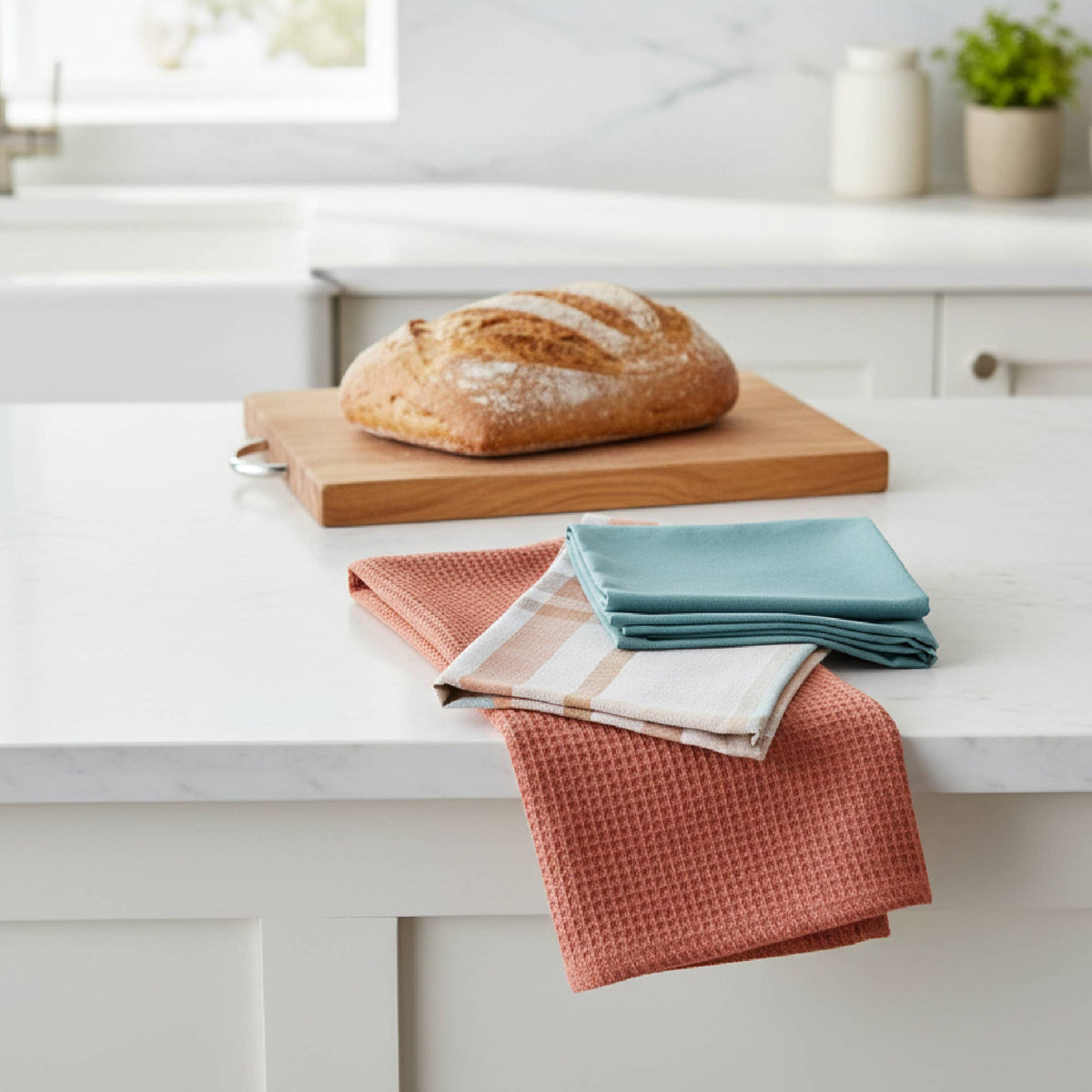 Autumn Plaid Tea Towels Set of 3