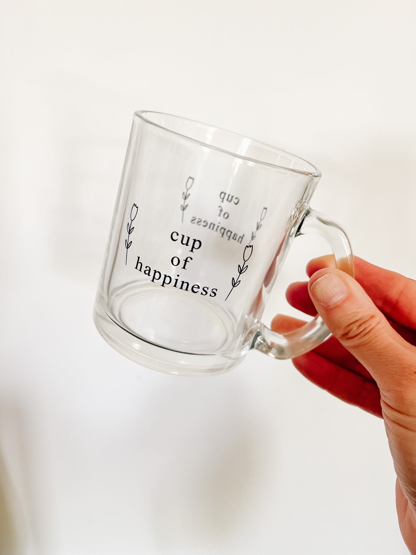 Cup of Happiness Glass Coffee Mug