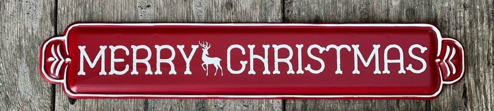 Metal Christmas Reindeer Sign