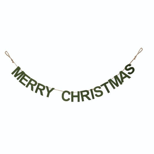 Merry Christmas Felt Banner 62"