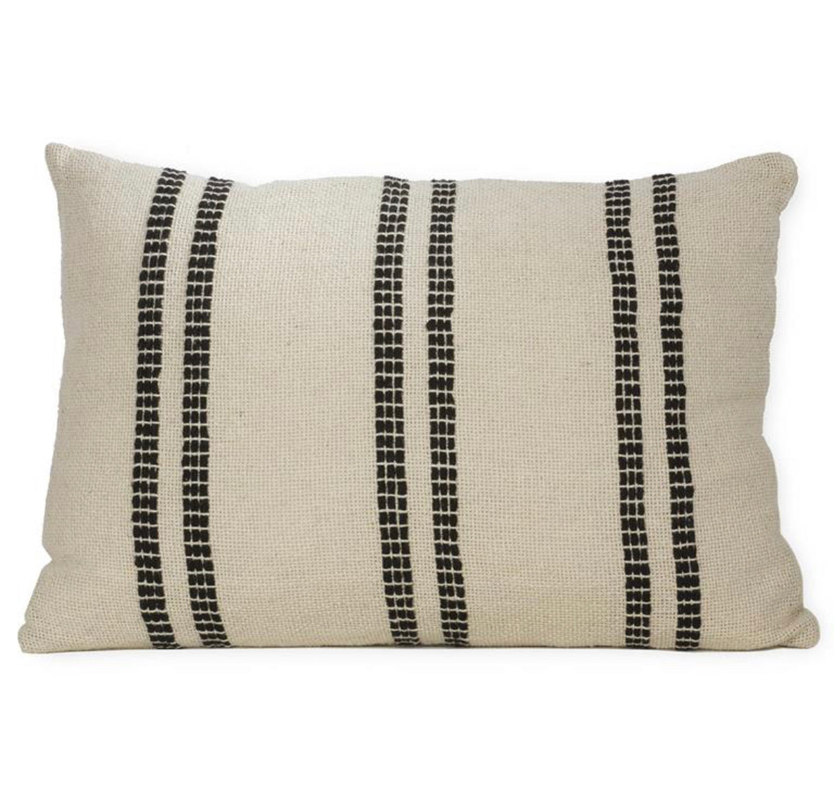 Cotton Double Stripe Lumbar Pillow 20”