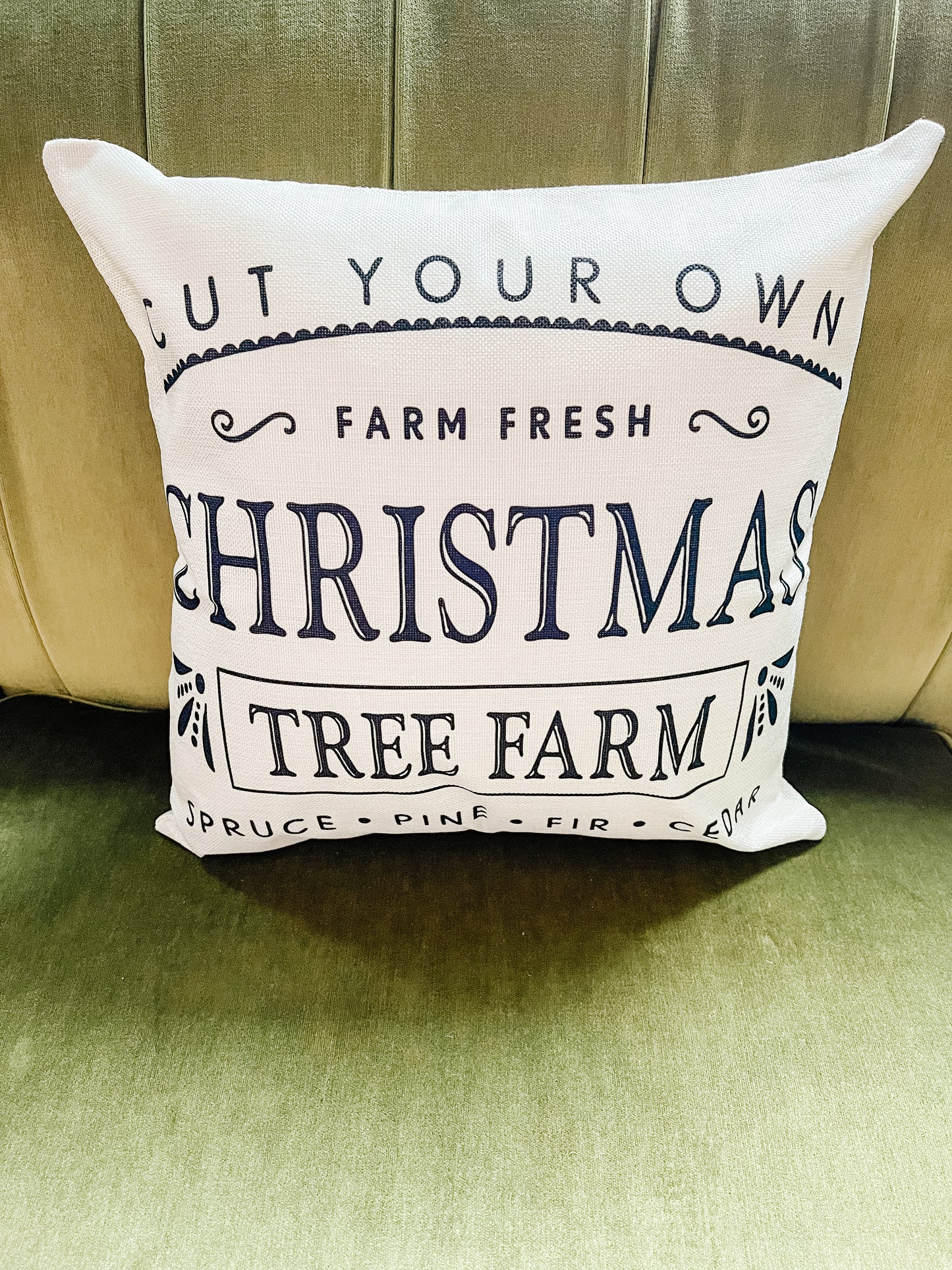 Christmas Tree Farm pillow 18"