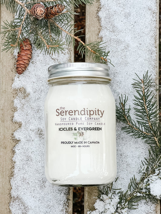 Icicles & Evergreen Candle