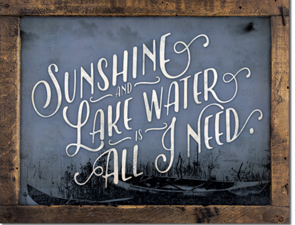 Sunshine & Lake Water - Tin Sign