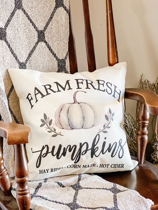 Farm Fresh Pumpkins pillow with insert