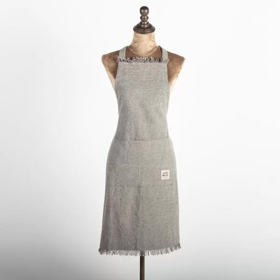 Grey Apron with Fringes